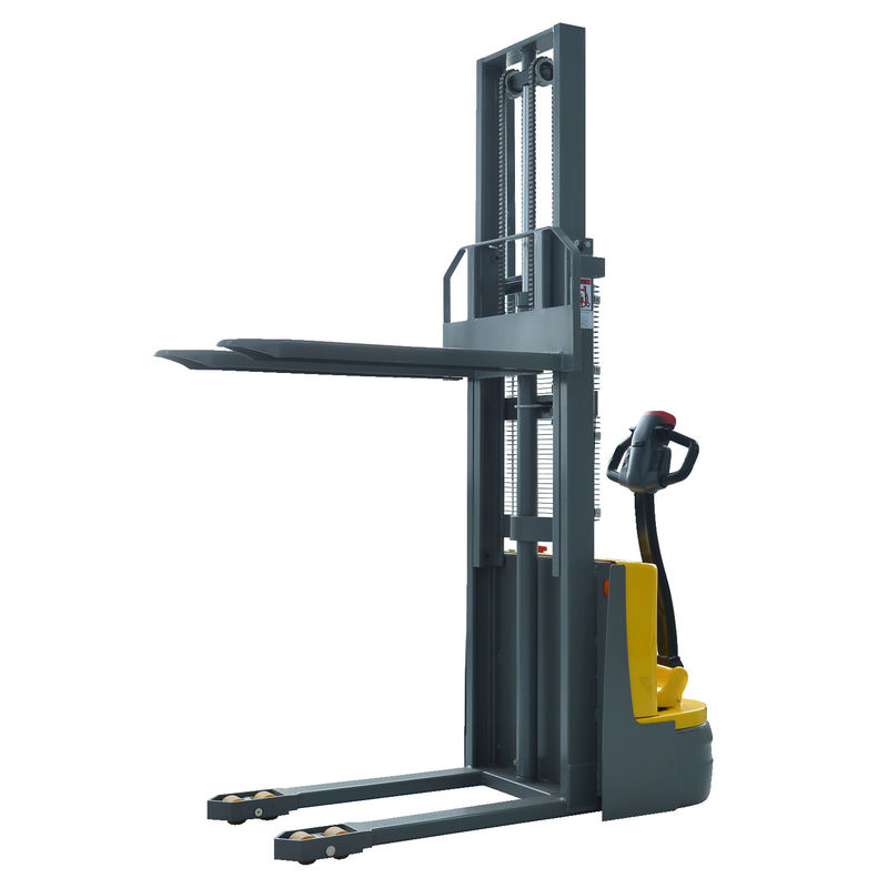 Electric Wdith 850mm Walking 1.6M Straddle Pallet Lift Stacker