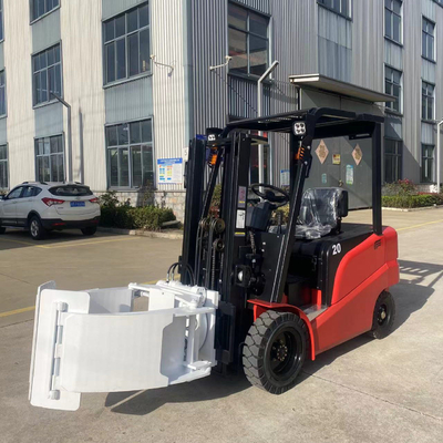 2 Ton 4 Wheel Counterbalanced Forklift Truck DC Motor Electric With Paper Roller Clamps