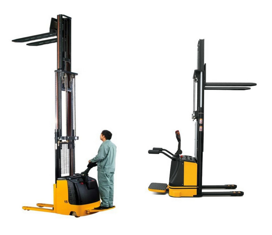 Lifting Semi Electric Pallet Stacker 90mm Walking Type Truck Forklift