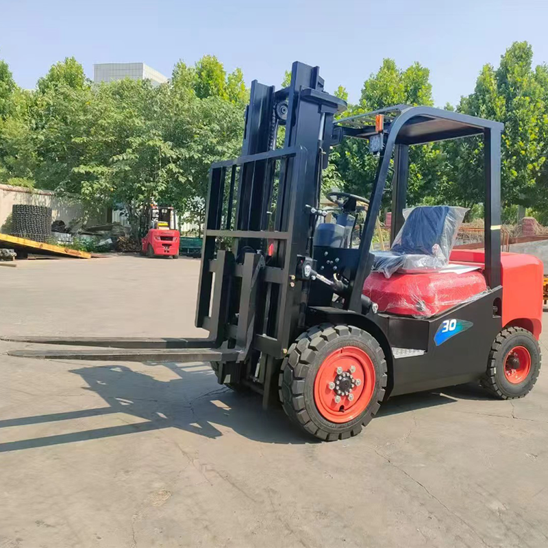 2 to 3.5 Ton Diesel Forklift Truck Full Free Lift Triple Mast Wide Vision Automatic Transmission Solid Tires Side Shift Option