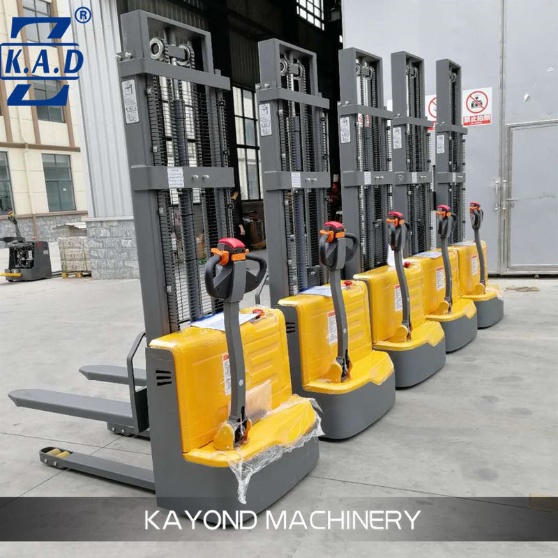 CE 680mm Fork PU Wheel Pedestrian Electric Pallet Stacker