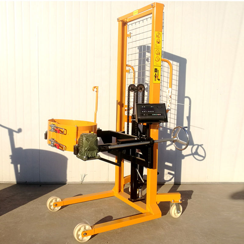 Manual 1.5kwh 400KG Hydraulic Forklift Drum Tilter Equipment