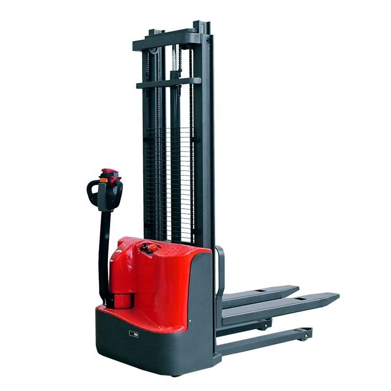 1 Ton Full Electric Pallet Stacker 680mm Warehouse Fork Over