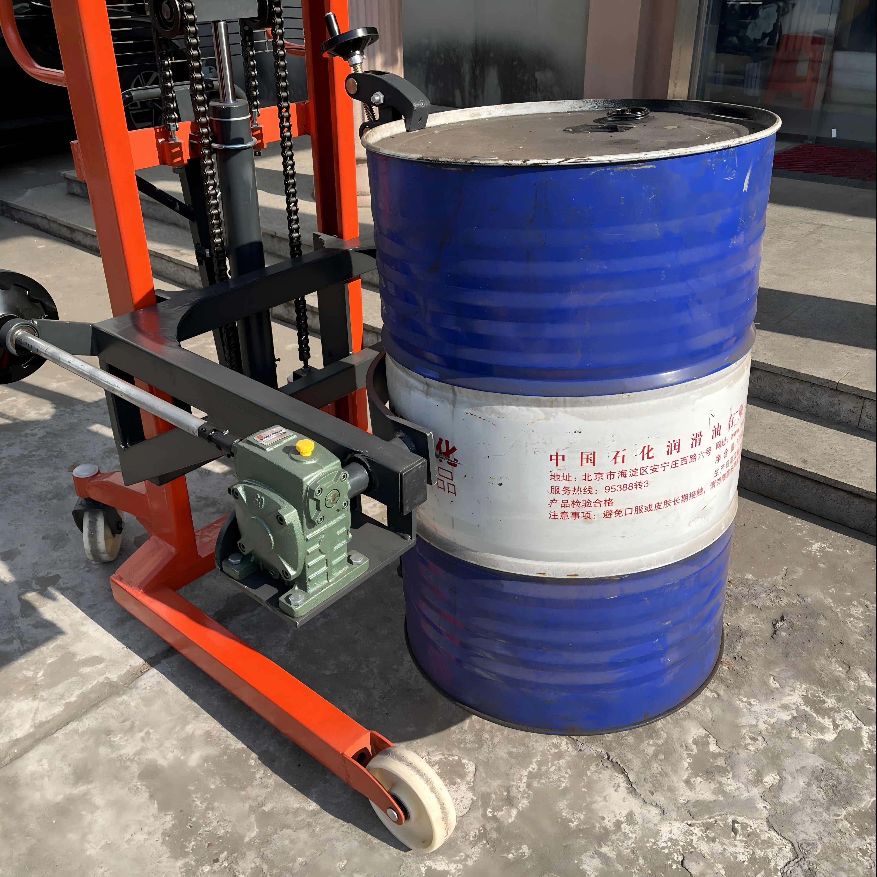 Effortlessly Handle Heavy Loads Drum Stacker Lifter For Material Handling Needs