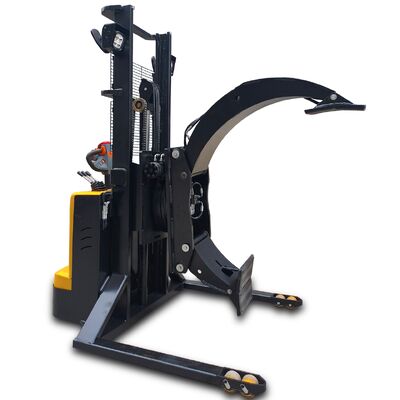 Customized 1000kg 2meters full electric walkie stacker with clamp for roll handling and lifting